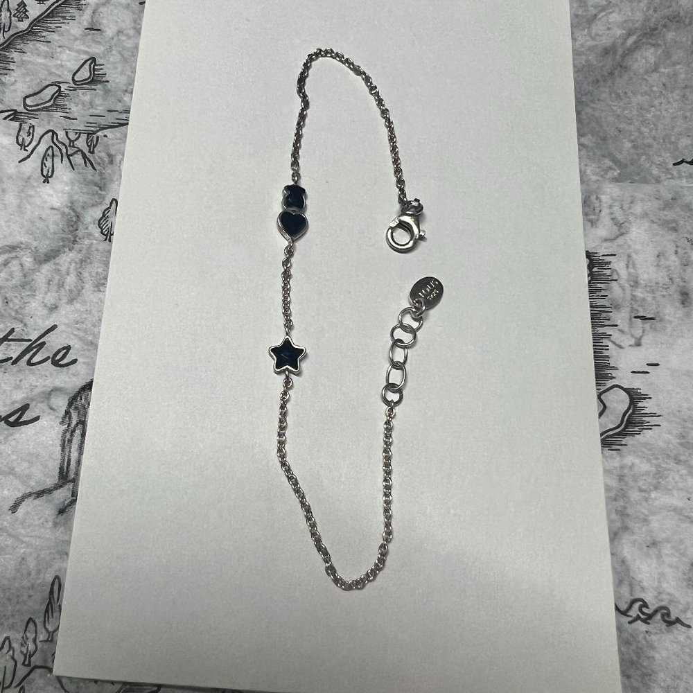 TOUS Mini Onix Bracelet in Silver with Onyx